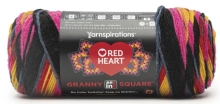 Red Heart Granny Square - Black Scarlet Sand